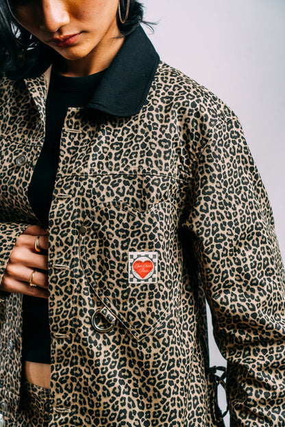 Kokoro Work Jacket 'Leopard Print Twill'