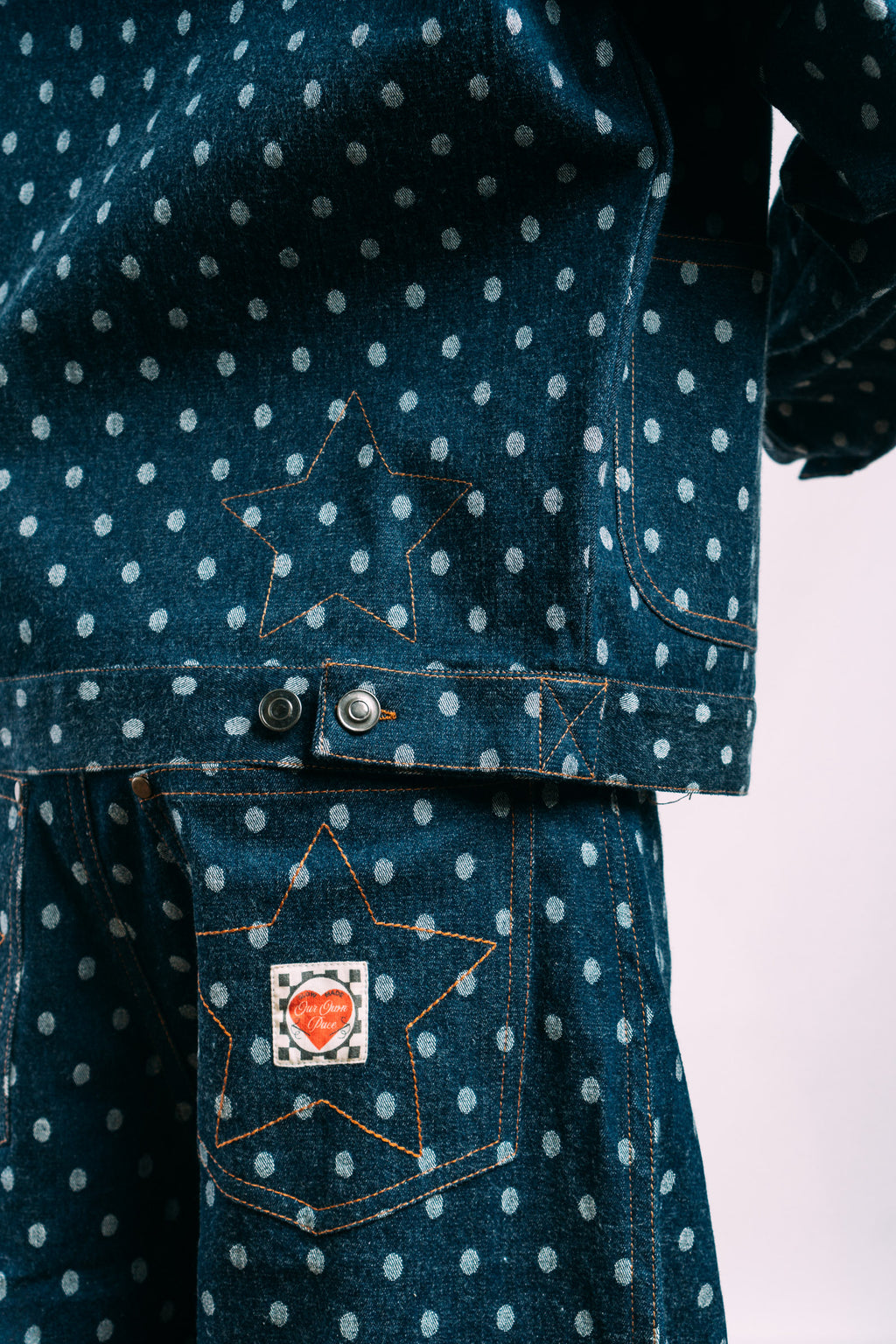 Denim Work Jacket 'Polka Dots'