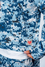 Zip Up Work Jacket 'Digital Camo Navy’