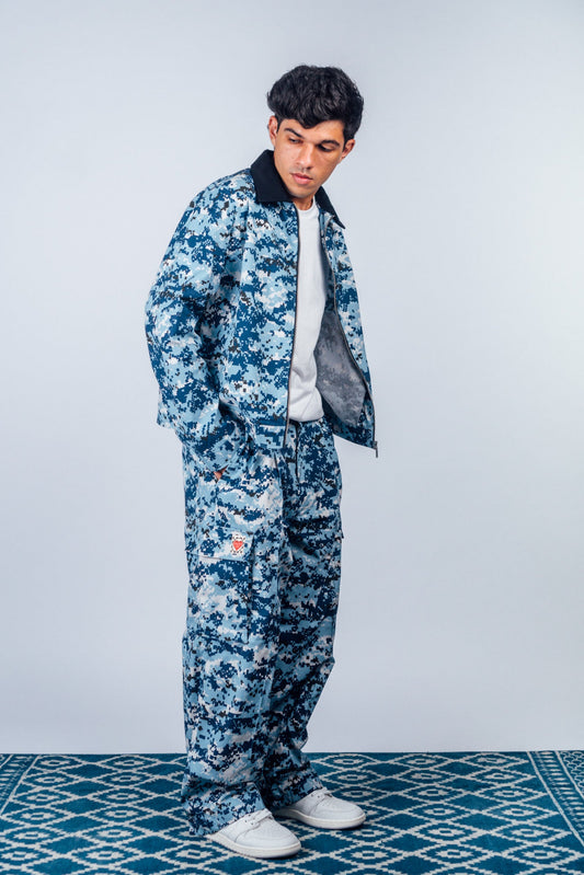 Vintage Cargo Pants 'Digital Camo Navy’