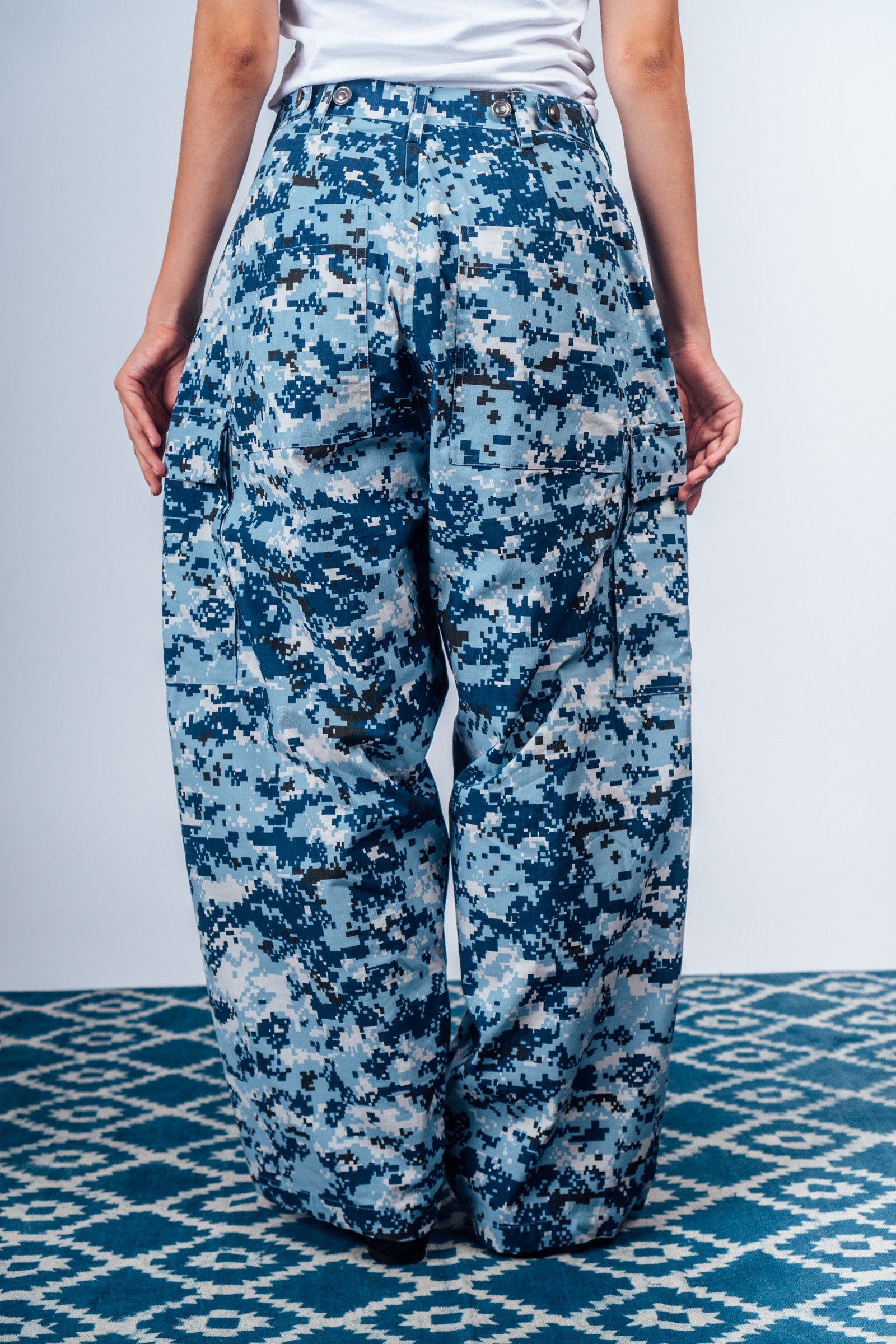 Vintage Cargo Pants 'Digital Camo Navy’
