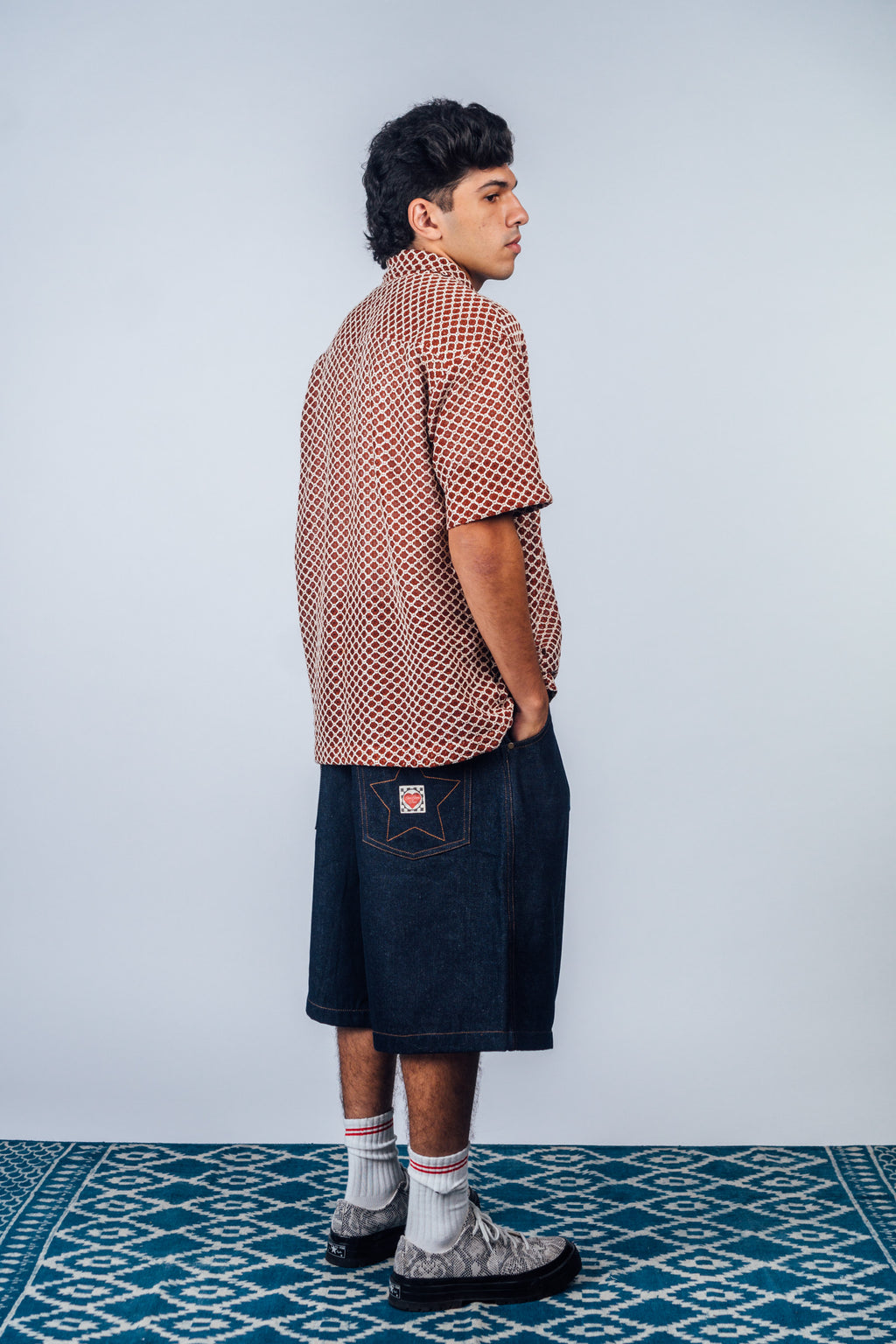 Pleated Bermuda Jorts 'Raw Indigo'