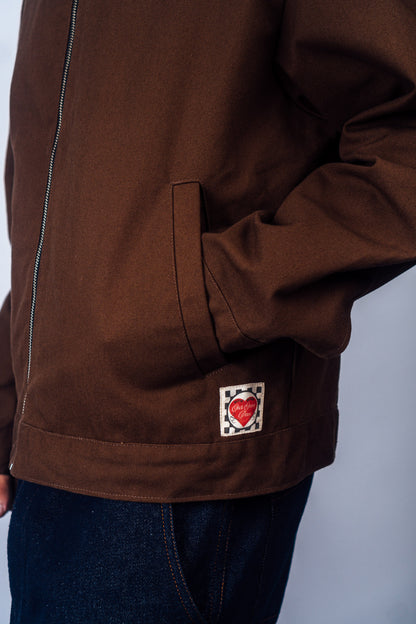 Zip Up Work Jacket 'Brown Canvas'