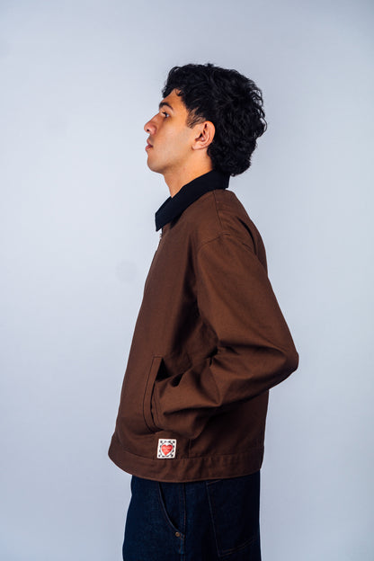 Zip Up Work Jacket 'Brown Canvas'