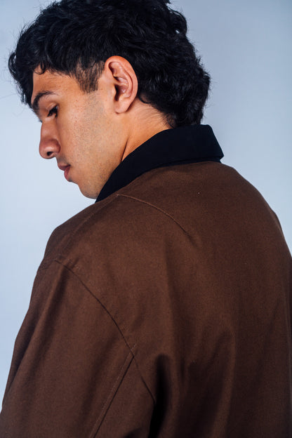 Zip Up Work Jacket 'Brown Canvas'
