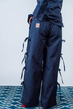 Side-Tie Pants 'Navy Stripes'