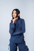 Fitted Shirt 'Navy Stripes'