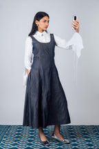 Fitted Midi Dress 'Denim'