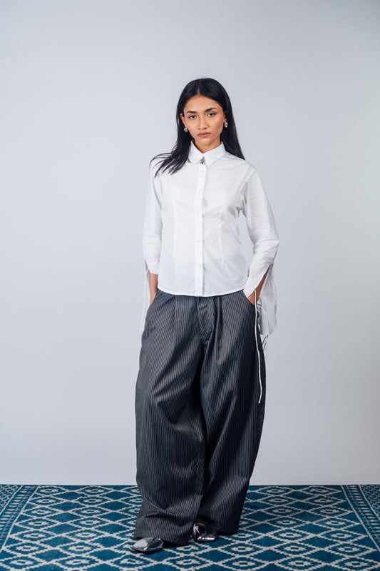 Really Wide Pants 'Grey Stripes'