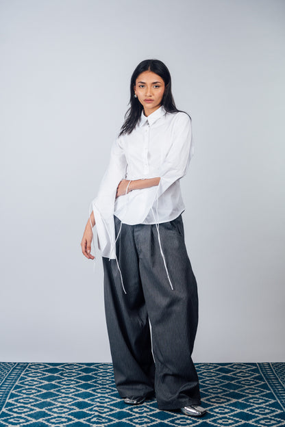 Really Wide Pants 'Grey Stripes'