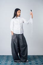 Really Wide Pants 'Grey Stripes'