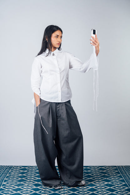 Really Wide Pants 'Grey Stripes'