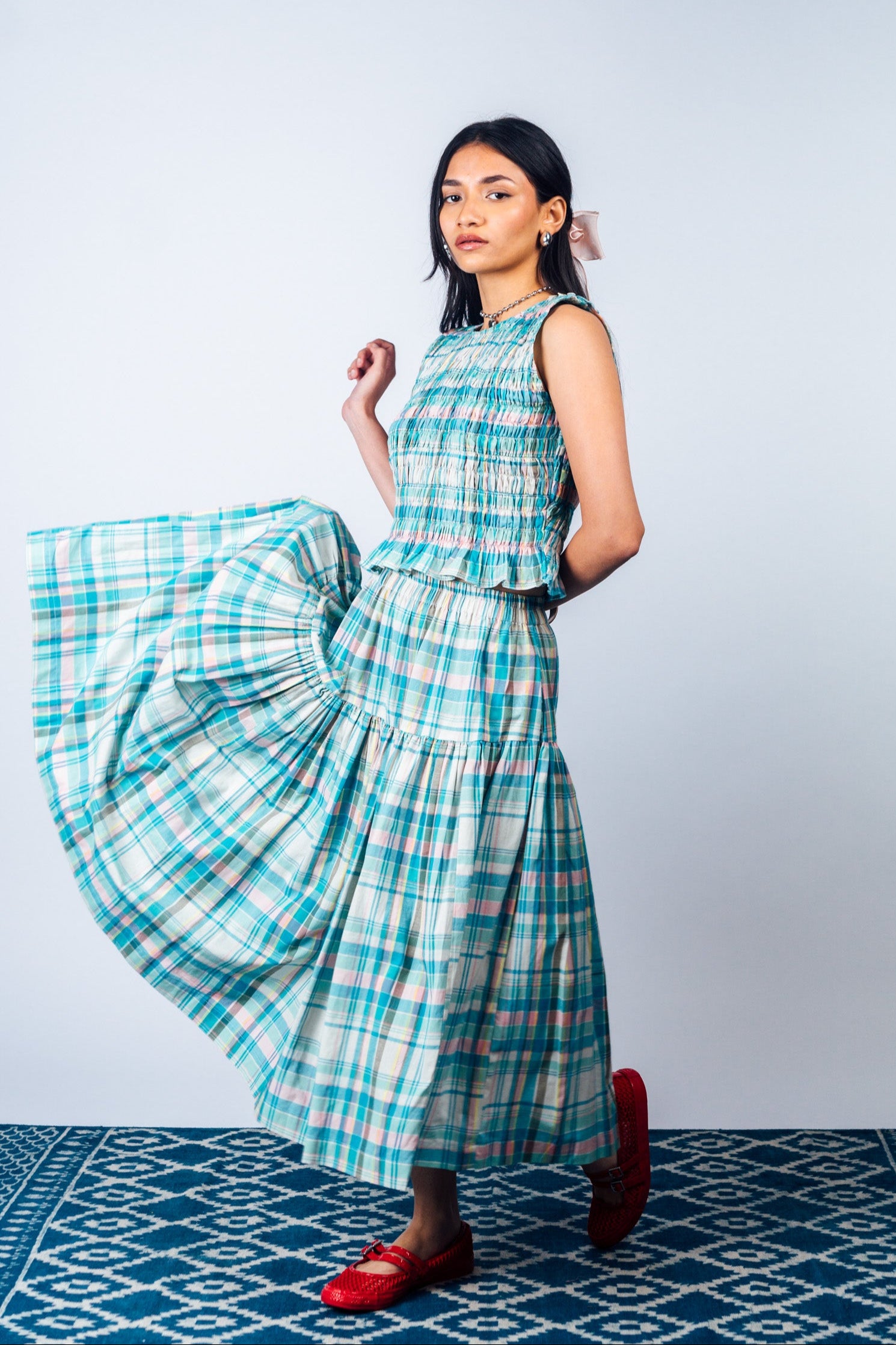 Tiered Skirt 'Madras Magic 06'