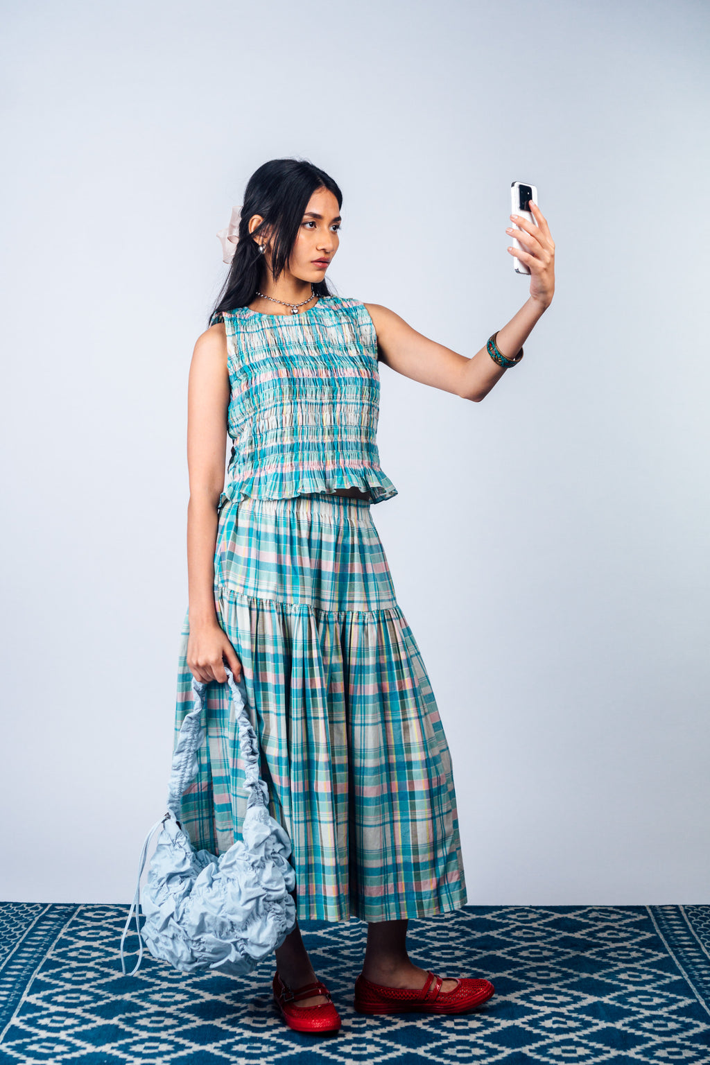 Tiered Skirt 'Madras Magic 06'