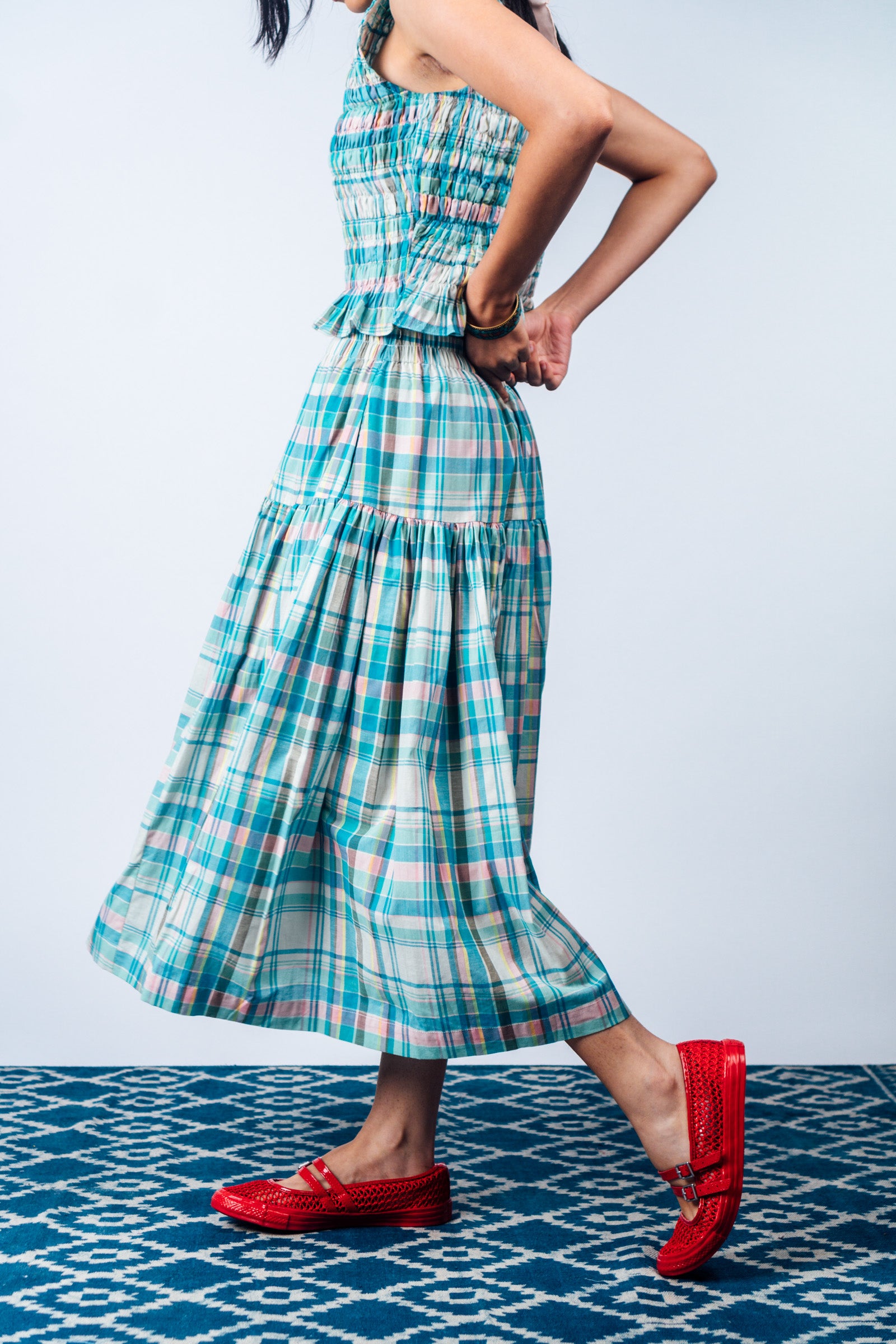 Tiered Skirt 'Madras Magic 06'