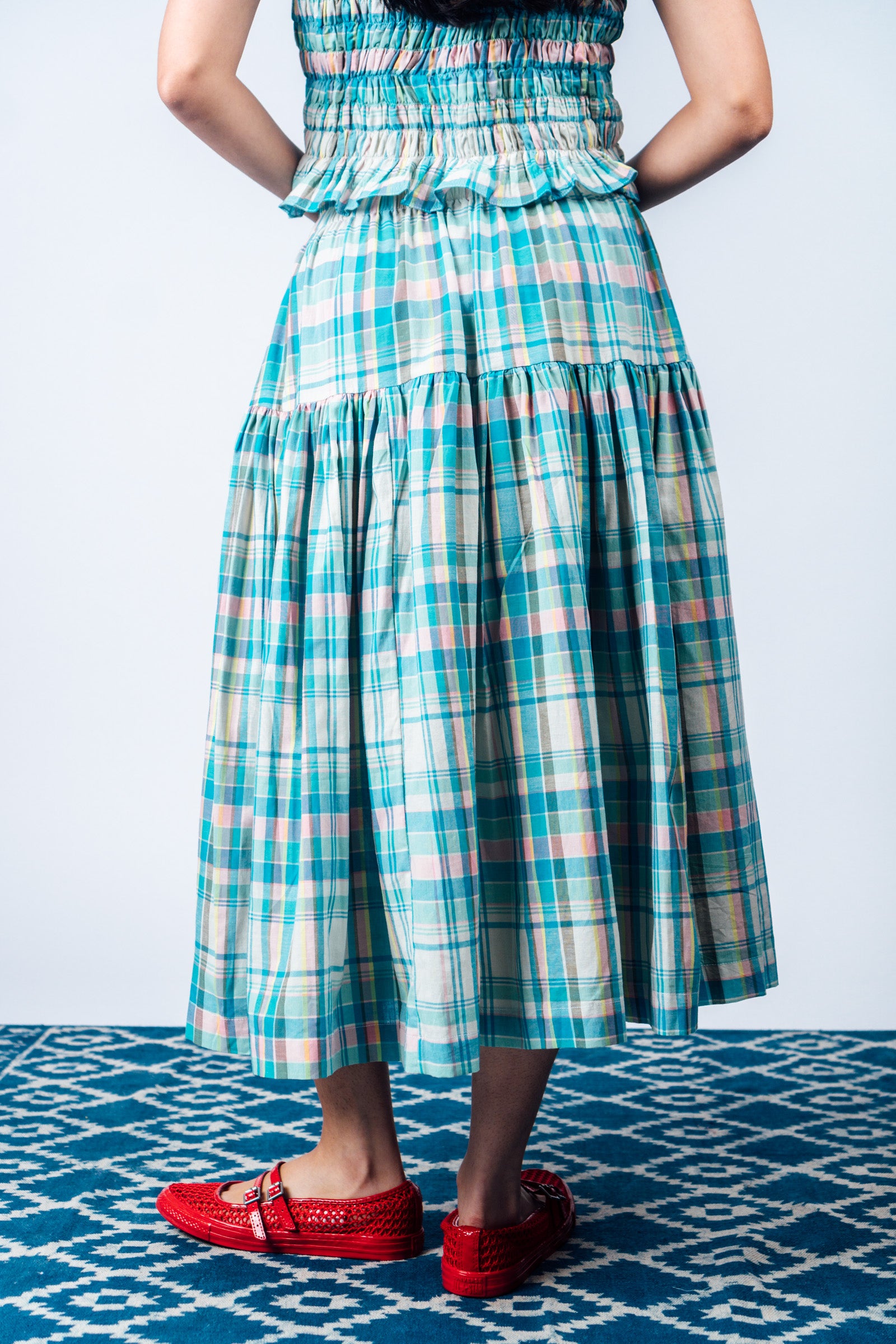 Tiered Skirt 'Madras Magic 06'