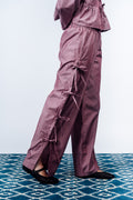 Side-Tie Pants 'Maroon Stripes'