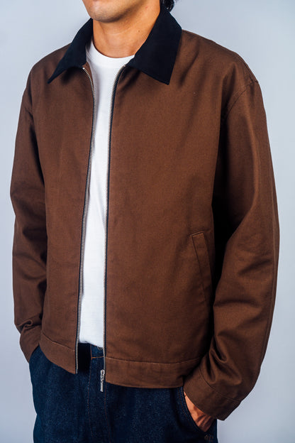 Zip Up Work Jacket 'Brown Canvas'