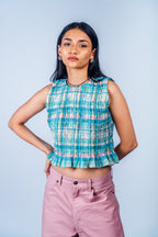 Ruched Top 'Madras Magic 06'