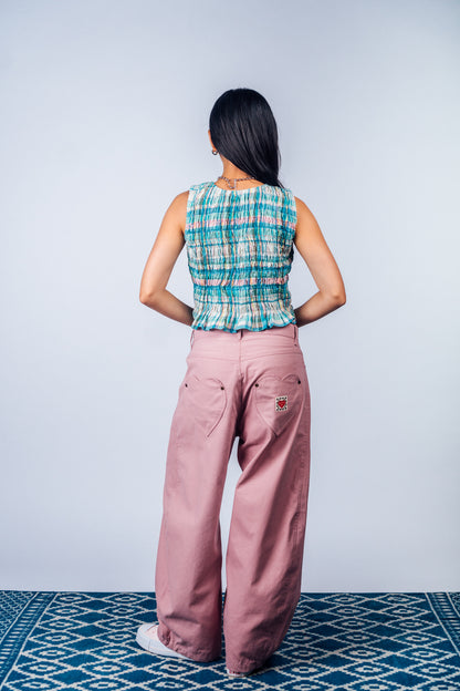 Ruched Top 'Madras Magic 06'