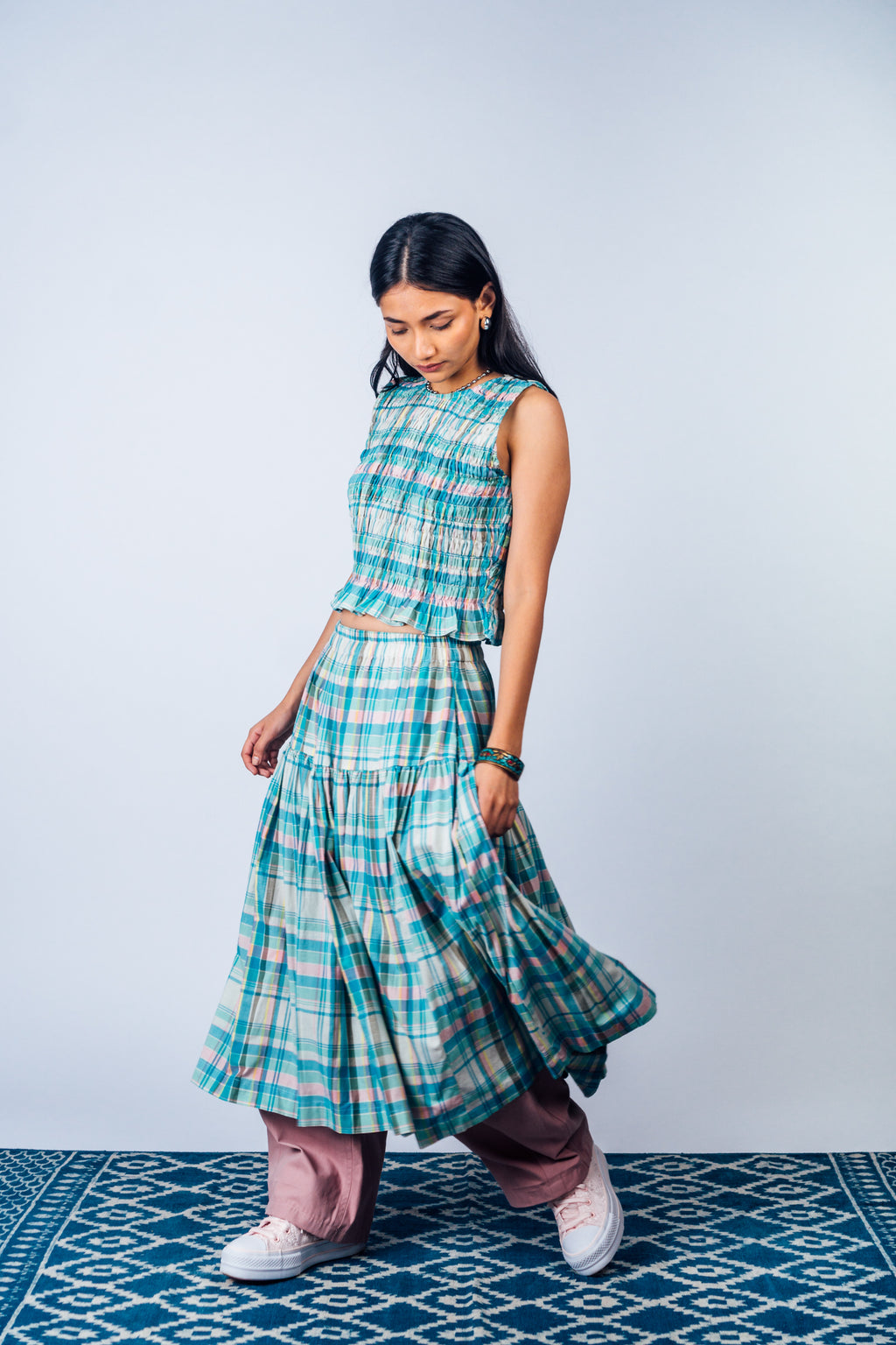 Tiered Skirt 'Madras Magic 06'