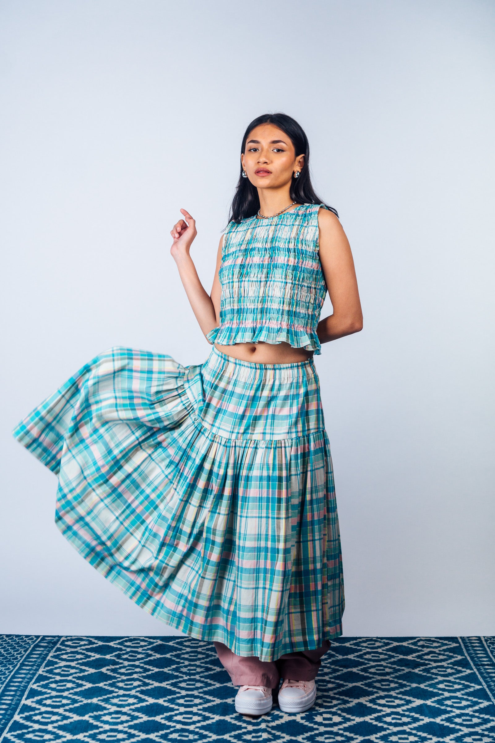 Tiered Skirt 'Madras Magic 06'