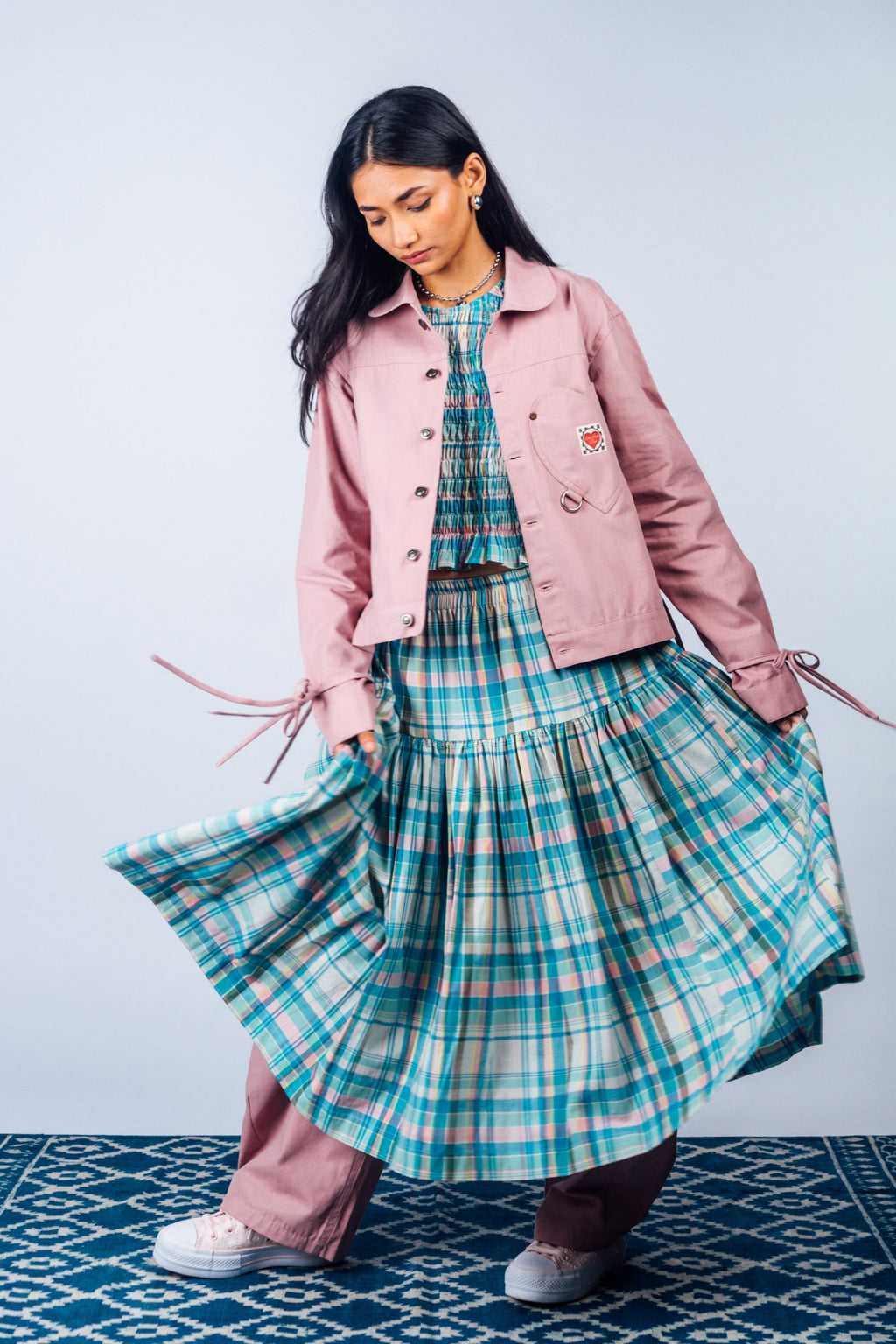 Tiered Skirt 'Madras Magic 06'