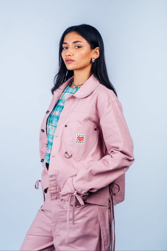 Kokoro Work Jacket 'Dust Pink Canvas'