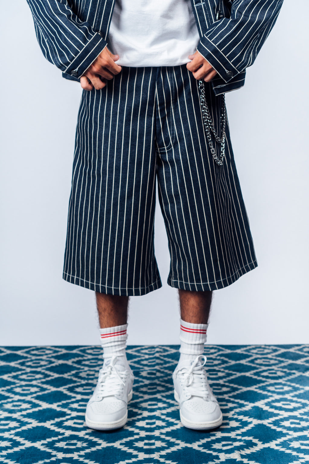 I'm A Star Horseshoe Jorts 'Railroad Stripe'