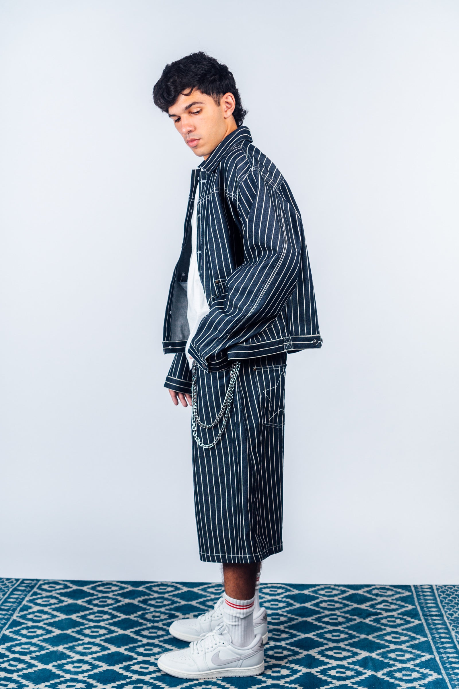 I'm A Star Horseshoe Jorts 'Railroad Stripe'