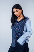 Sunday Morning Shirt 'Blue Stripe Split'