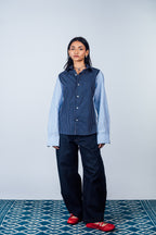 Sunday Morning Shirt 'Blue Stripe Split'