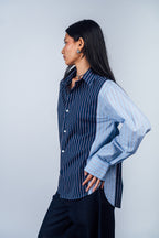 Sunday Morning Shirt 'Blue Stripe Split'