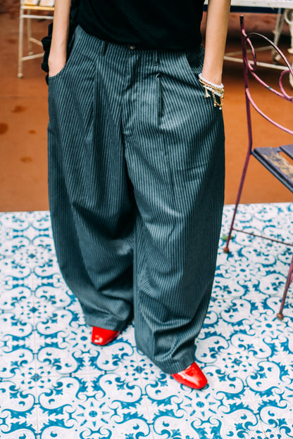 Really Wide Pants 'Grey Stripes'