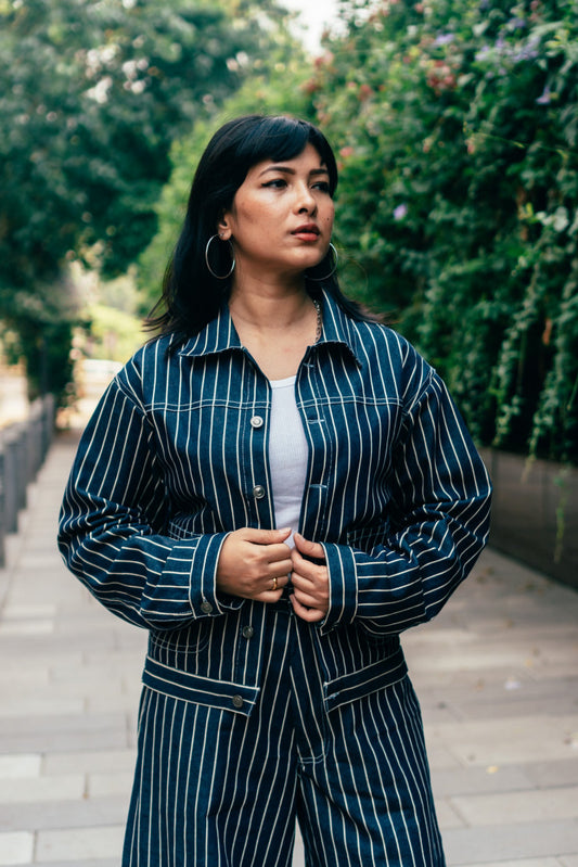 Denim Work Jacket 'Railroad Stripe'