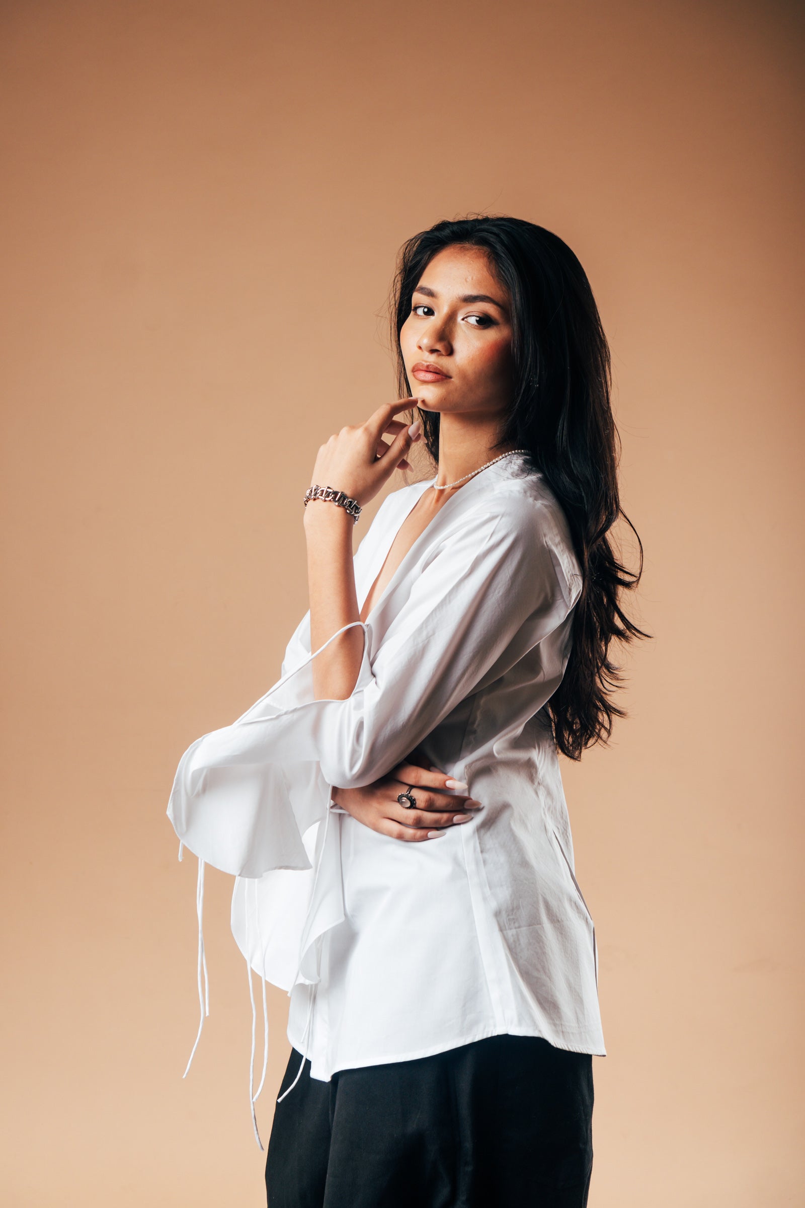 Chèrie Front Tie Top 'Snow White'