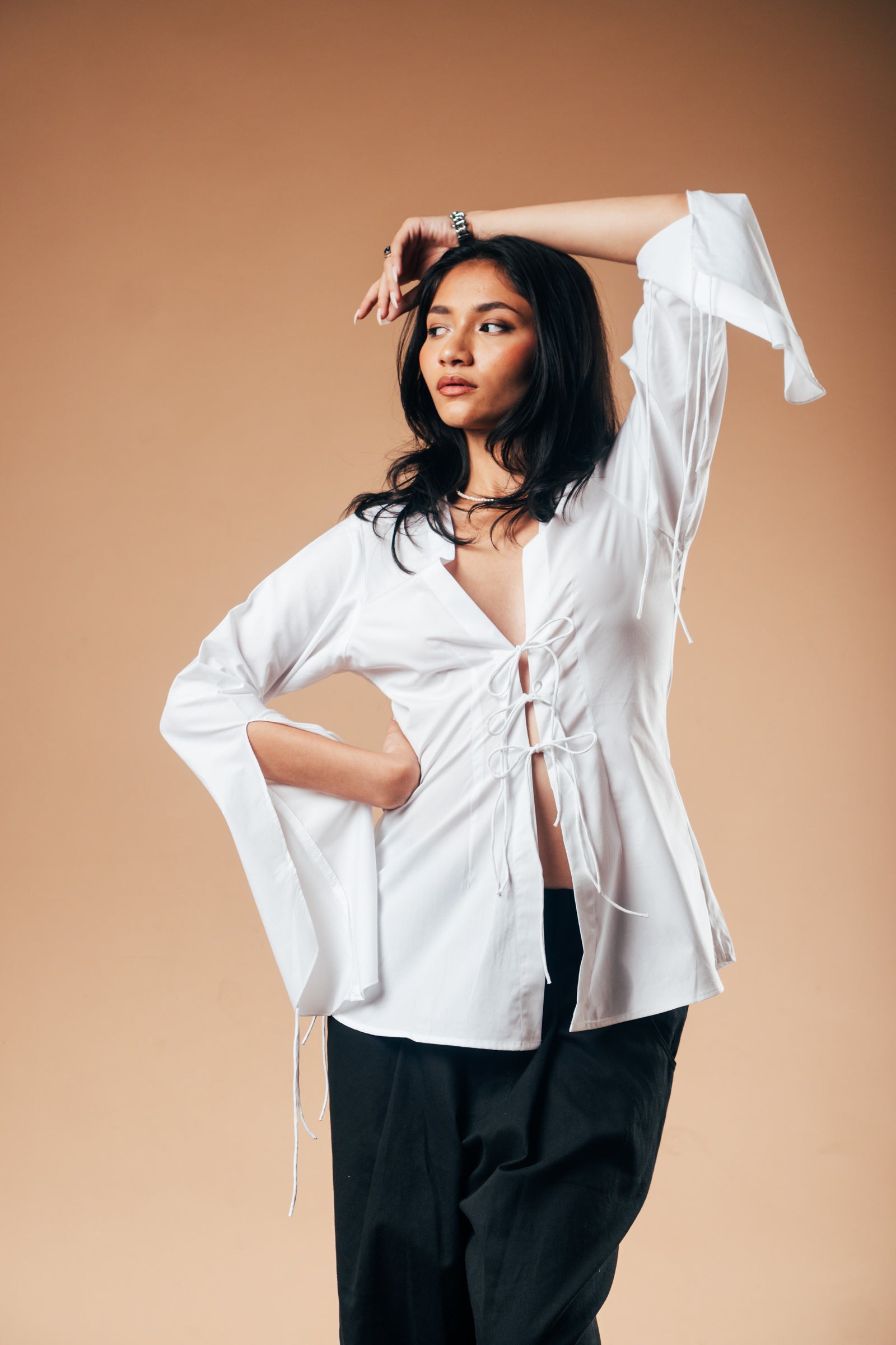 Chèrie Front Tie Top 'Snow White'