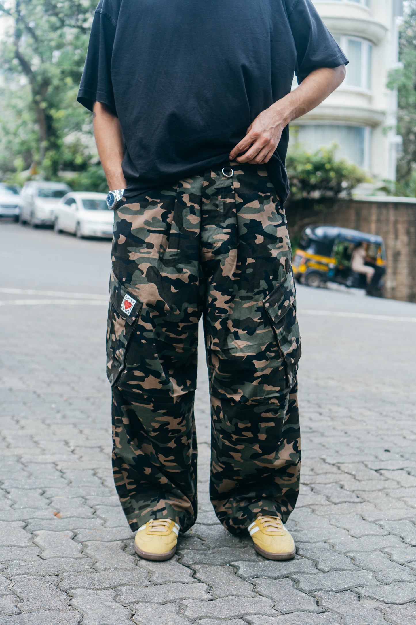 Balloon Cargo Pants 'Woodland Camo'