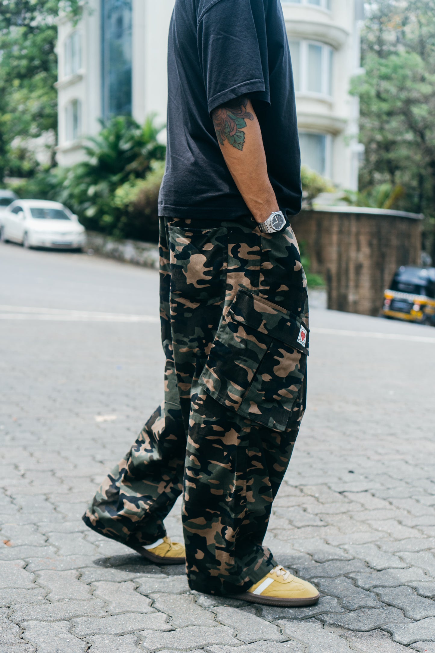 Balloon Cargo Pants 'Woodland Camo'