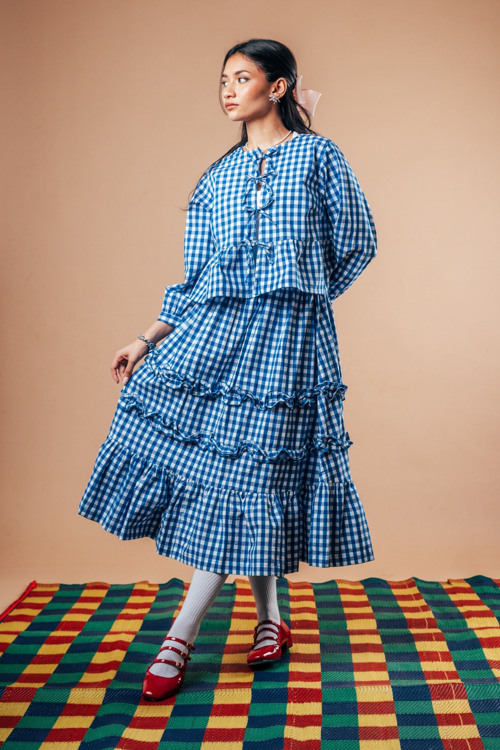 Front Tie Peplum Top 'Royal Blue'