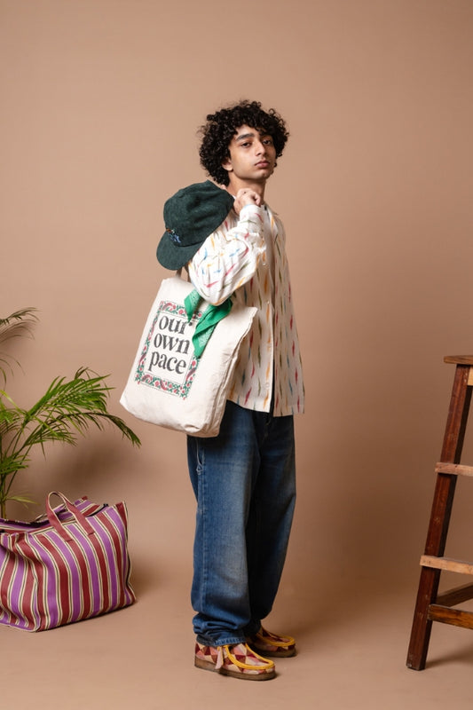 L/S Camp Shirt 'Multi Lightning Ikat'